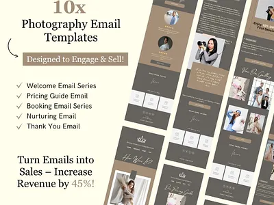 Dark Brown Flodesk Photography Email Templates email marketing email template flodesk newsletter photography photography email