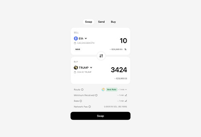 Crypto Swap UI Concept – Smooth, Simple, Secure app clean ui crypto crypto swap minimal ui swap swap ui ui ui design web3 web3 ui website design