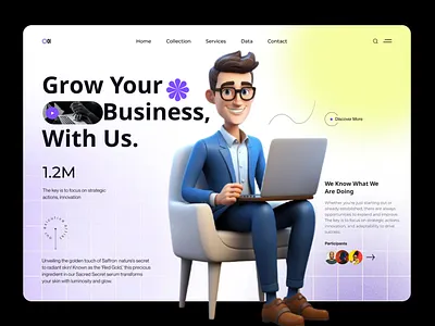 Marketing Hero Section business business landing clean design design financial header landing page marketing marketing hero marketing landing uiux web design