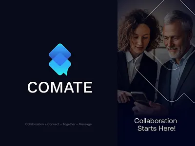 Comate Collabaration logo design app icon design branding design chat logo chat logo design collabaration collaboration logo connect logo creative logo creative logo design geometric logo meaningful logo design message logo minimalist logo design modern logo simple logo design smart logo startup logo design together logo