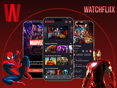 Watchify Streamlined Entertainment Experience🎥 3d animation design graphic design movies streaming app trending ui uiux