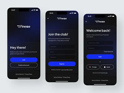 Finesse - Your Personal Finance Manager app concept dailyui design figma financeapp interface signup ui uiuxdesign ux