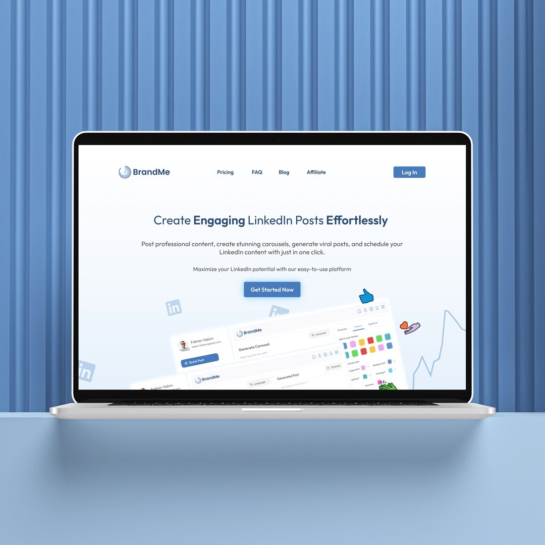 Simplify LinkedIn Content with AI ai dashboard linkedin ui design uiux ux design webdesign