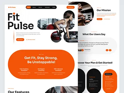 Fit Pulse - Fitness Lovers concept design figma fitness interface landingpage ui ux web website workout