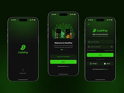 Onboarding & Login Screen | Remittance Mobile App cashpay loginscreen loginscreendesign mobile app money money app money transfer onboarding sign up payment app register remittance remittance app send money sending sign in splashscreen transfer ui design uibulbul uiux