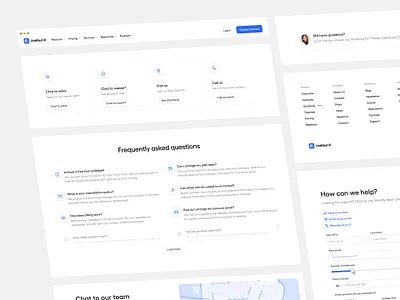 Contact page sections — Untitled UI contact page contact us faqs frequently asked questions get in touch lead generation web design