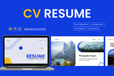 CV Resume Presentation career design photography portfolio ppt