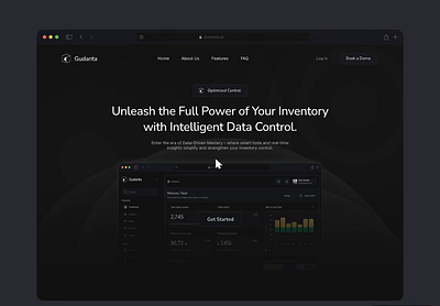 Gudanta - Saas Landing Page Hero dark dark mode dark ui dashboard landing page hero design inventory management landing oage saas saas dashboard ui ux web design