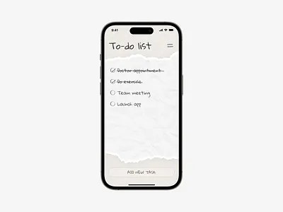Concept: To-do List App app design light list mobile paper texture todo ui