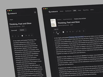 Rich text editor — Untitled UI cms dark mode dark ui product design profile settings rich text editor text editor ui design user interface
