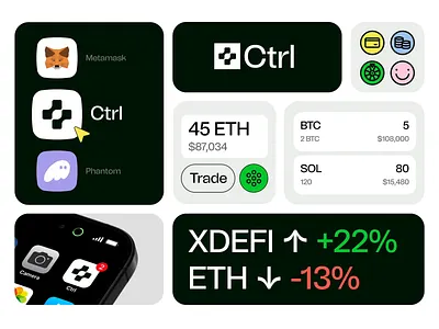 Ctrl Wallet - Branding & Website bento branding colorful crypto cryptocurrency motion graphics wallet web3 webdesign website