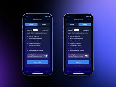 App Paywalls IOS Blue Theme app design application clean design ios paywalls product design ui uiux