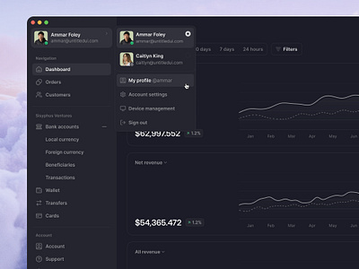 Account menu — Untitled UI account menu dark mode dark ui nav menu product design sidenav ui design user interface