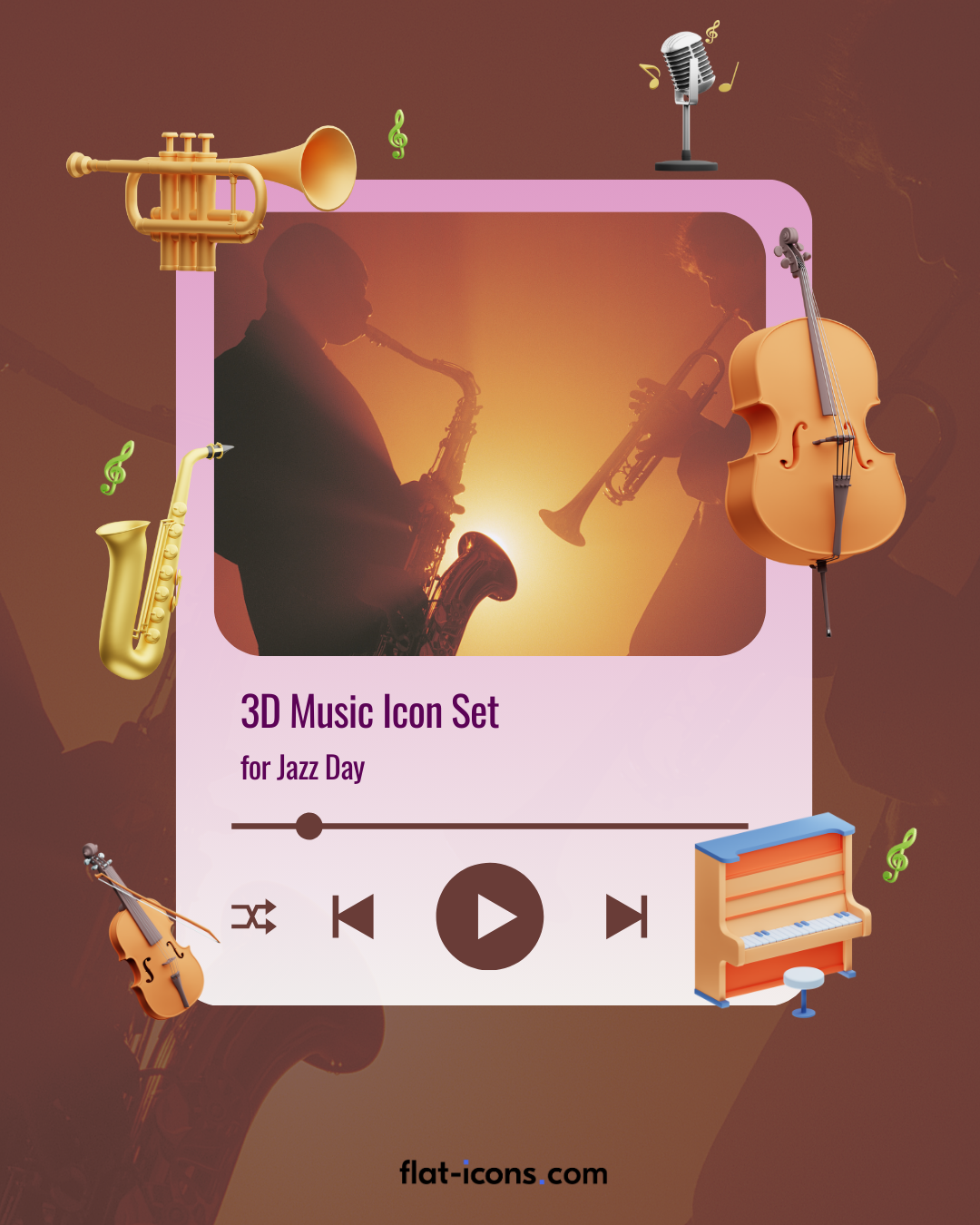 3D Music Icon Set 3d branding design graphic design icons illustration ui