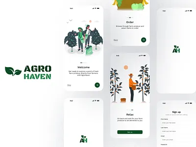 Agro-haven Onboarding screens agriculture figma logo ui