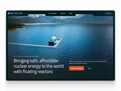 Seaborg website redesign concept blur cinematic cta green energy landing page modern progressive blur renewable energy ui uiux userexperience webdesign