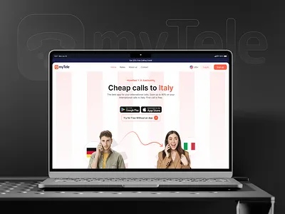 myTele — International Calling Landing Page UI animation branding clean layout conversion focused design figma graphic design illustration international calling landing landing page design logo product landing ui ui ux inspiration uiux ux ux ui design voip design website
