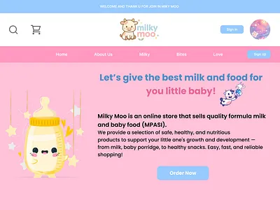 Website Baby Product 3d branding graphic design logo motion graphics ui