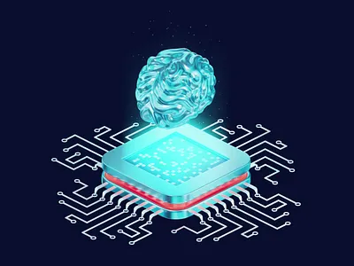 Artificial Intelligence Chip 3D Illustration 3d animation 3d graphics 3d illustration ai illustration animated animation artificial intelligence brain chip computer data processing illustration illustration intelligence machine learning motion graphics technology