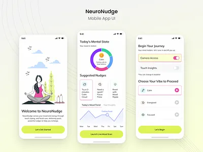 NeuroNudge – AI-Powered Mood Enhancer App design figma minimal ui ui design uiux ux