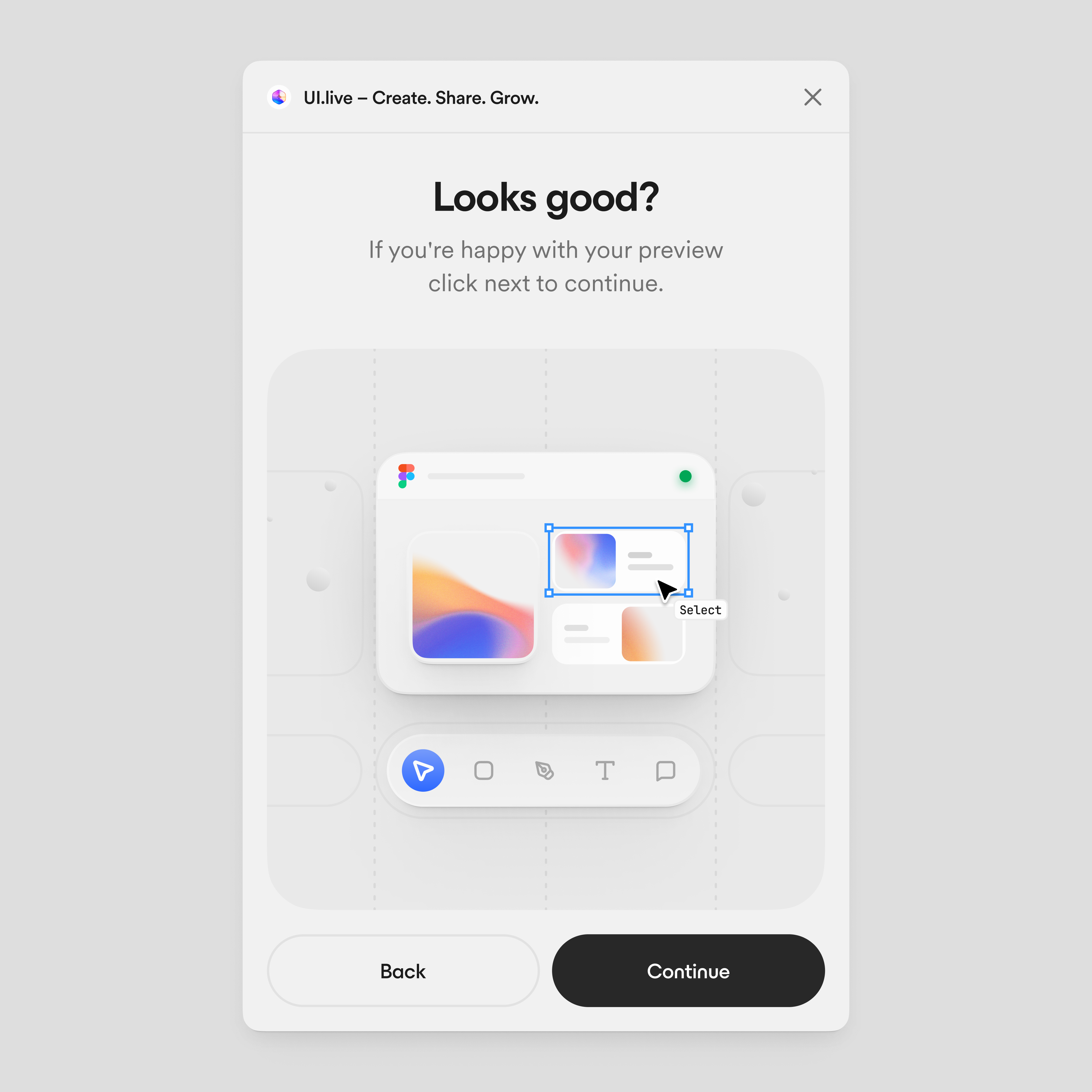 UI.live – Figma Plugin Design clean minimal ui design