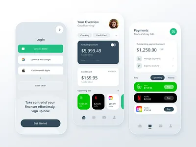 Tent Application app application brand identity clean finance green ux