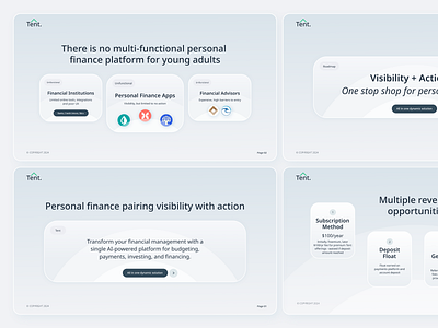 Tent Pitchdeck clean finance minimalistic pitchdeck ux
