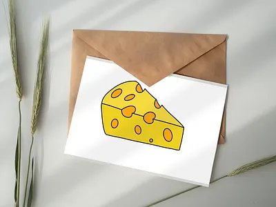 Cartoon Wedge of Swiss Cheese Slice cute cheese