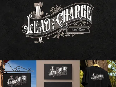 Lead The Charge Logo graphic design handlettering illustration lettering logo monogram retro logo typography vintage logo