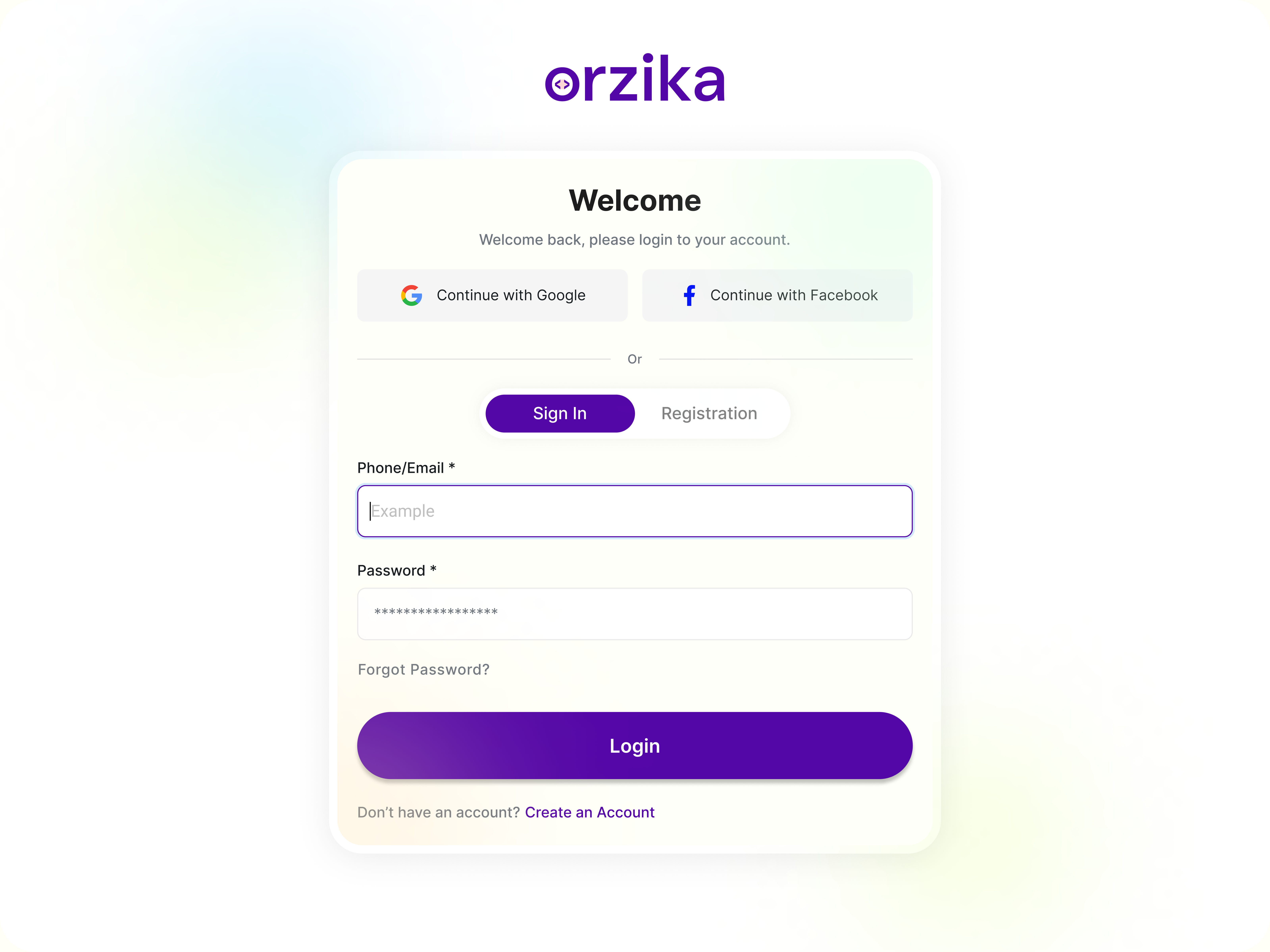 Login & Registration UI- Orzika app app design app landing page login login page registration signin signin page signup ui ui designer uiux web login web signin