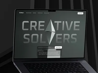 Ethereum Block Explorer UI — 3D Hero with Wallet Search Flow block blockchain chain crypto ethereum hero landing minimalistic ui ux web3 webapp website