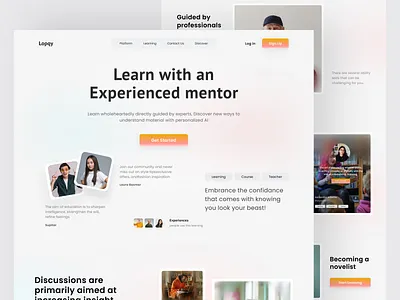 Lopqy - Learning Landing Page clean clean ui client education web elearn ux figma design hero section landing page design learning menthorship ui minimal ui modrn web design product supitar ui user friendly ux