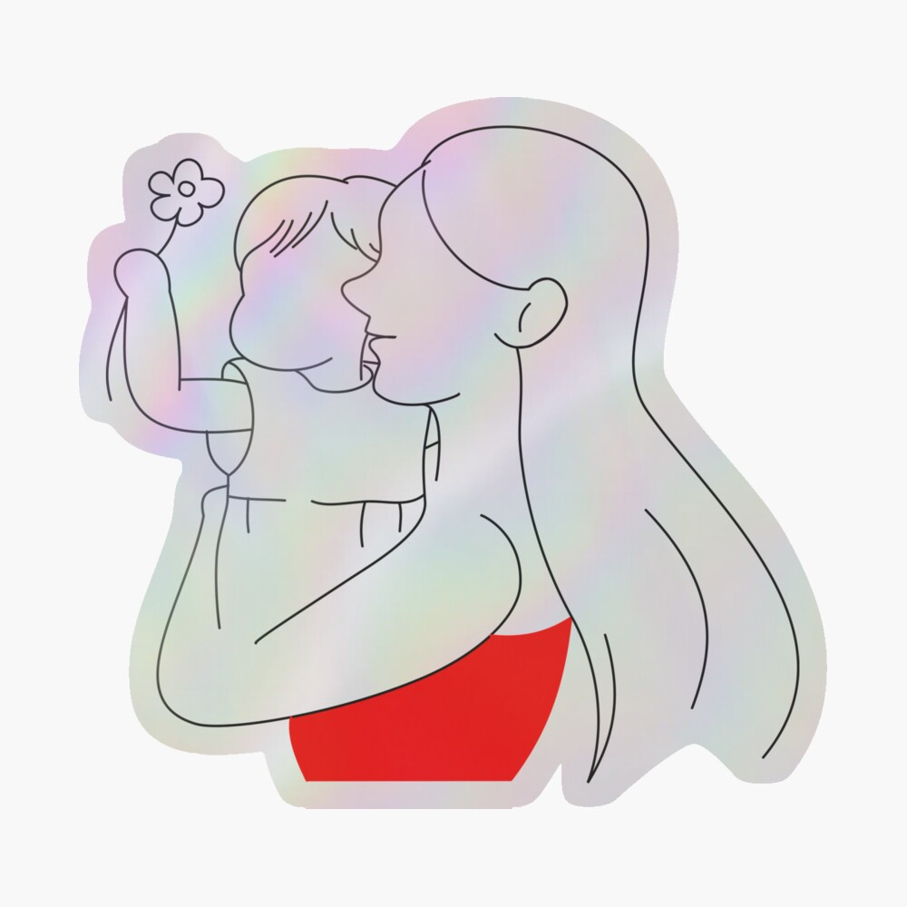 Mother and Daughter Hugging Line Art – Mother's Day Red Dress aesthetic best mom cute daughter digital art drawing flower graphic design happy mothers day line art minimalist mom mommy mother mothers day mothers day gift idea mothers day greetings red simple sweet