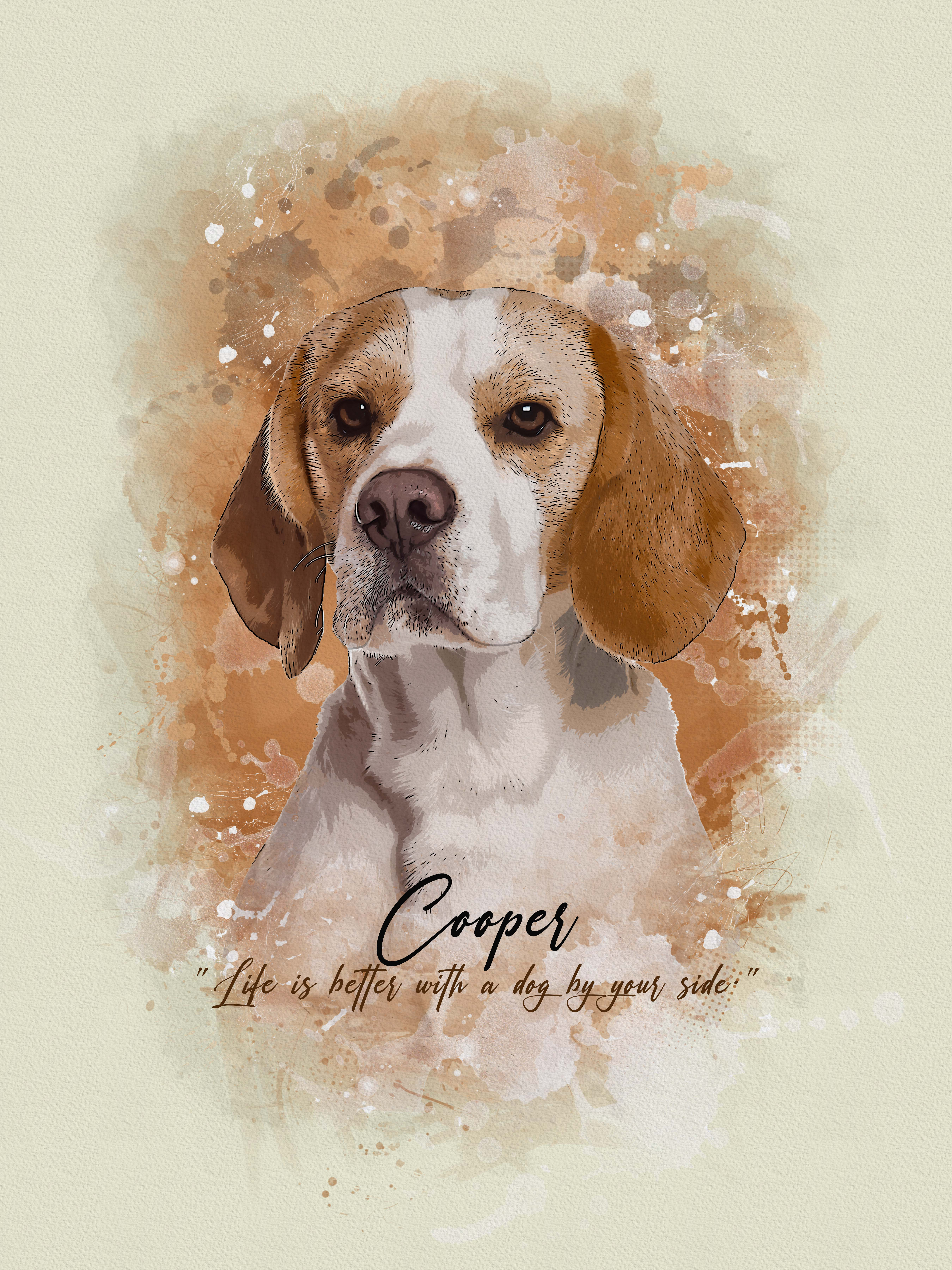 Example of Custom Pet Digital Painting Service