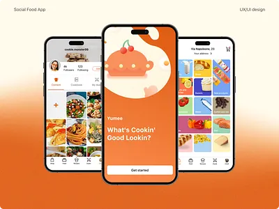Yummie - social media for foodies app appdesign ecommerce food foodtech ui uxui uxuidesign