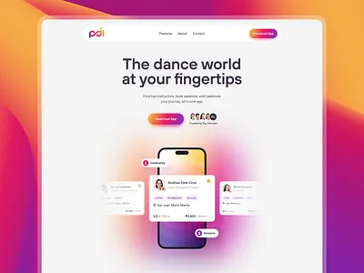 PDIL App Landing Page Design app branding dark design gradient graphic design landing light logo modern page professional typography ui ux vector website