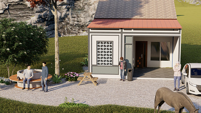 Mountainside House 3d graphic design