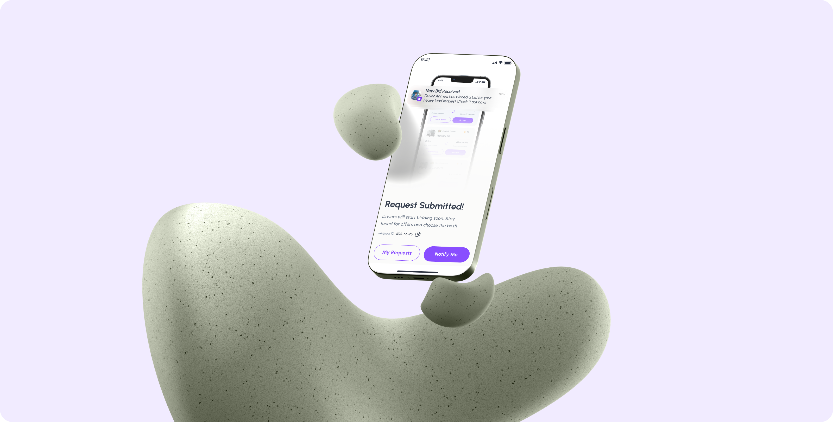 Truck Logistics Mobile App ai app cargo delivery app design driver app figma freelancer graphic design logistics mobile onboarding request submitted transportation ui ux