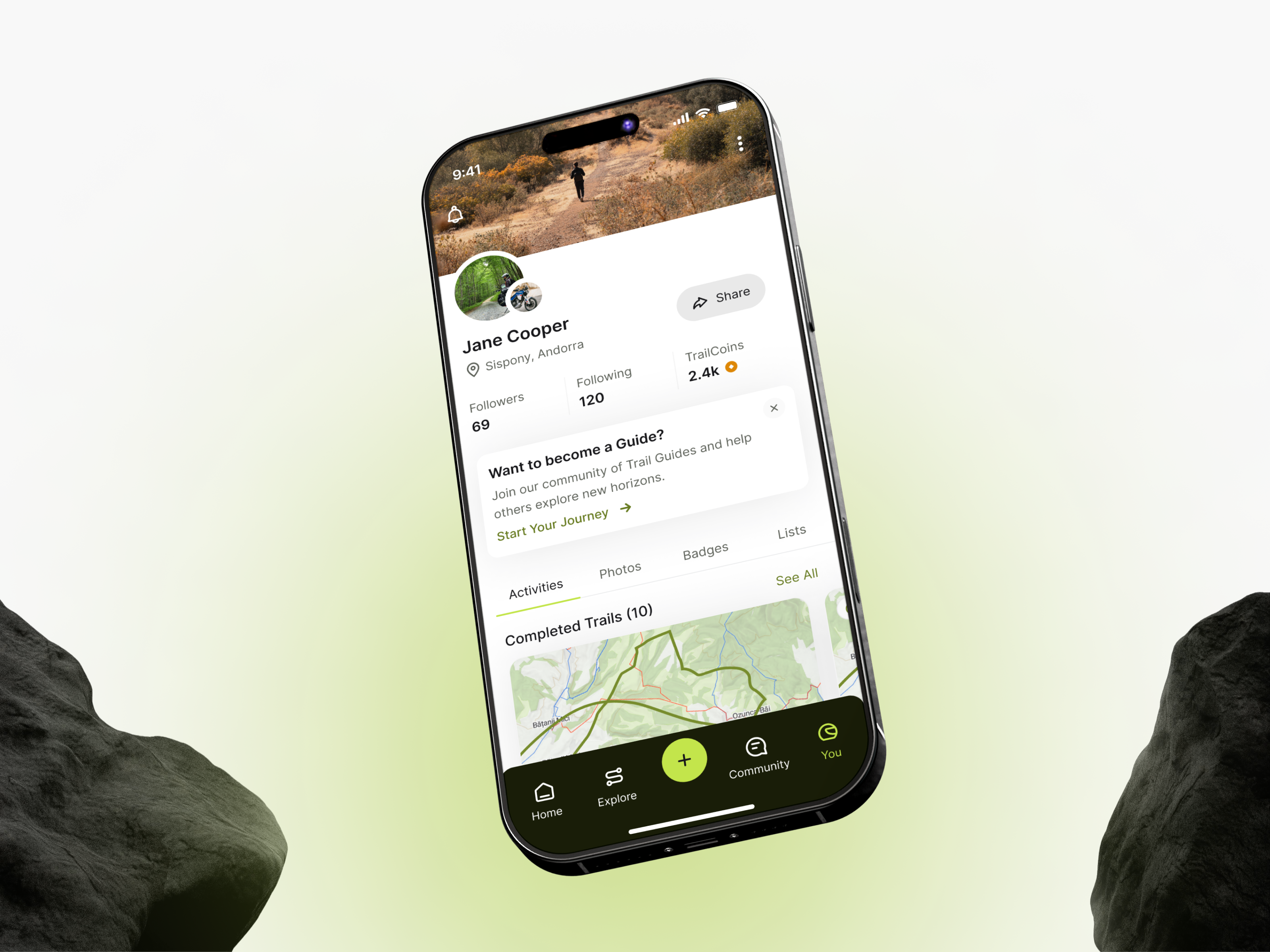 Touren – Trail Navigation App autolayout branding design gamification home page illustration leaderboard light theme logo map mobile app navigation off road trails riders ui user profile ux uxui design web web site