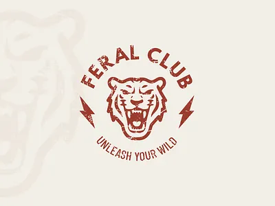 Feral Club branding edgy feral fitness gym identity lightning bolt logo movement roaring tiger