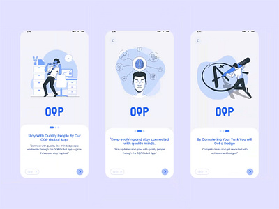 OQP Global – Mobile App UI/UX Design | Onboarding design system
