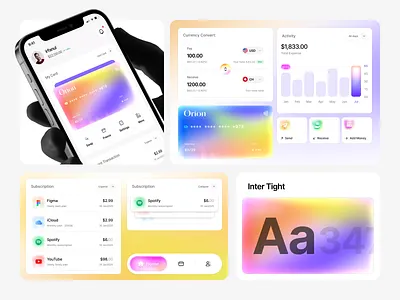 Payment App UI Design - Fintach app design digital wallet finance app ui fintech fintech app gradient minimal ui mobile app ui neumorphism payment app payment mobile ui trending ui ui wallet ui