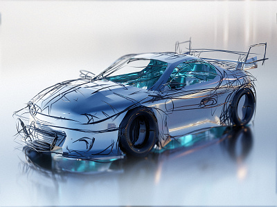 3d car sketch by Everson Mayer 33d 3d car car card skech