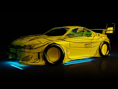 3d car sketch by Everson Mayer 3d car car skech