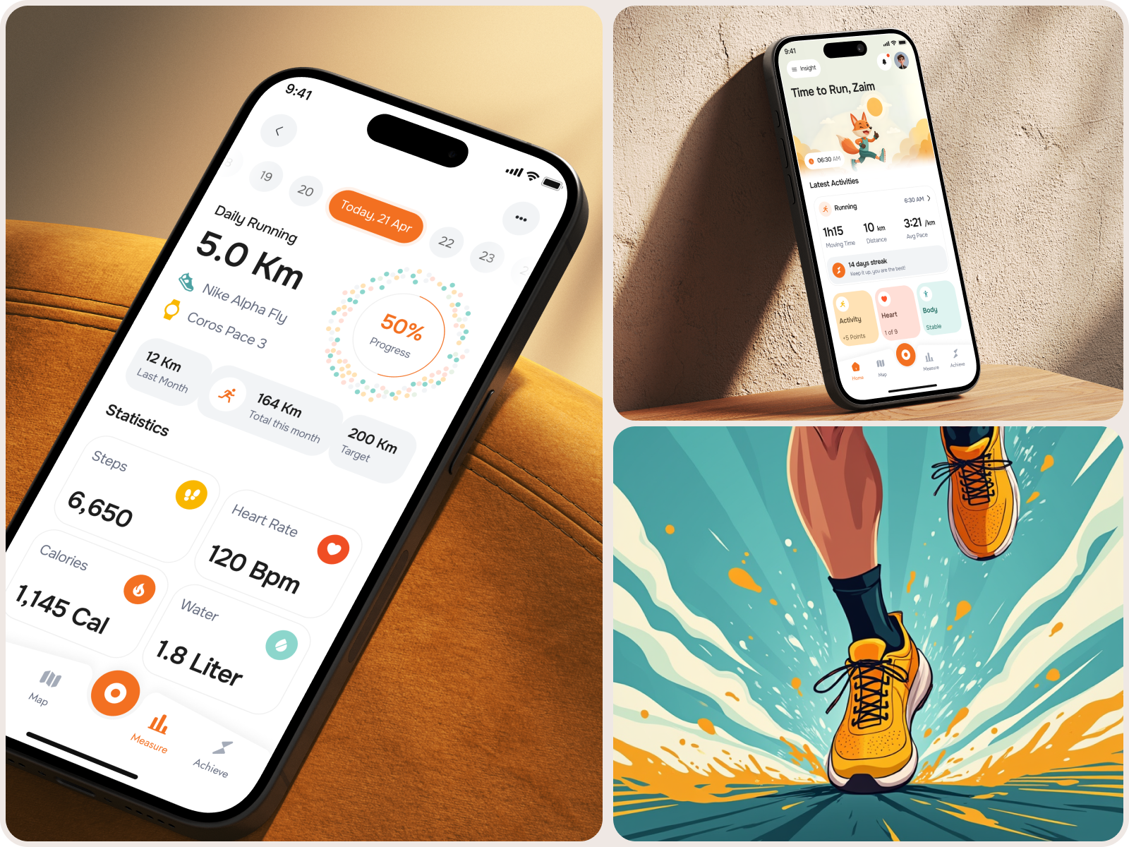 Runno - Run Tracker Mobile App activity tracker calories cardio exercise health app health progress health tracker jogging marathon nike running run distance run monitor run pace run tracker sport app strava tracking wellness workout workout tracker