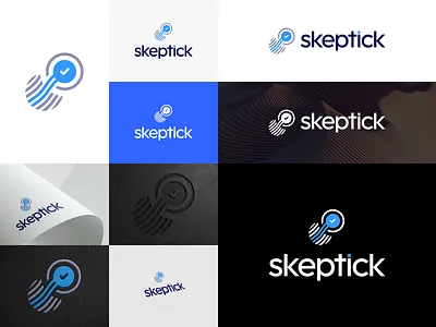 Skeptick — Logo Design chaos check credibility design for good factchecking filter flow khalid hasan zibon logo logomark medialiteracy minimalist mark modern logo skepticism skeptick tick transparency trust wind