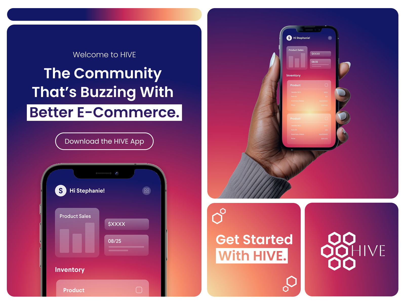 Example of HIVE Shop App | Landing Page