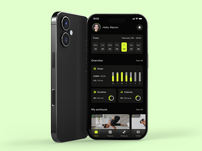 💪Fitness App Design darkmode fitnessapp healthapp minimaldesign mobileui