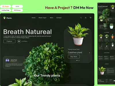 Tree Shop Website Landing Page Design ai website best hero section branding business websiet business website ui e commerce e commerce hero section graphic design hero section hero section ui hero section ui design hero section ux plant shop shop landing page shop website top hero section ui ui redesign ux website problem solve