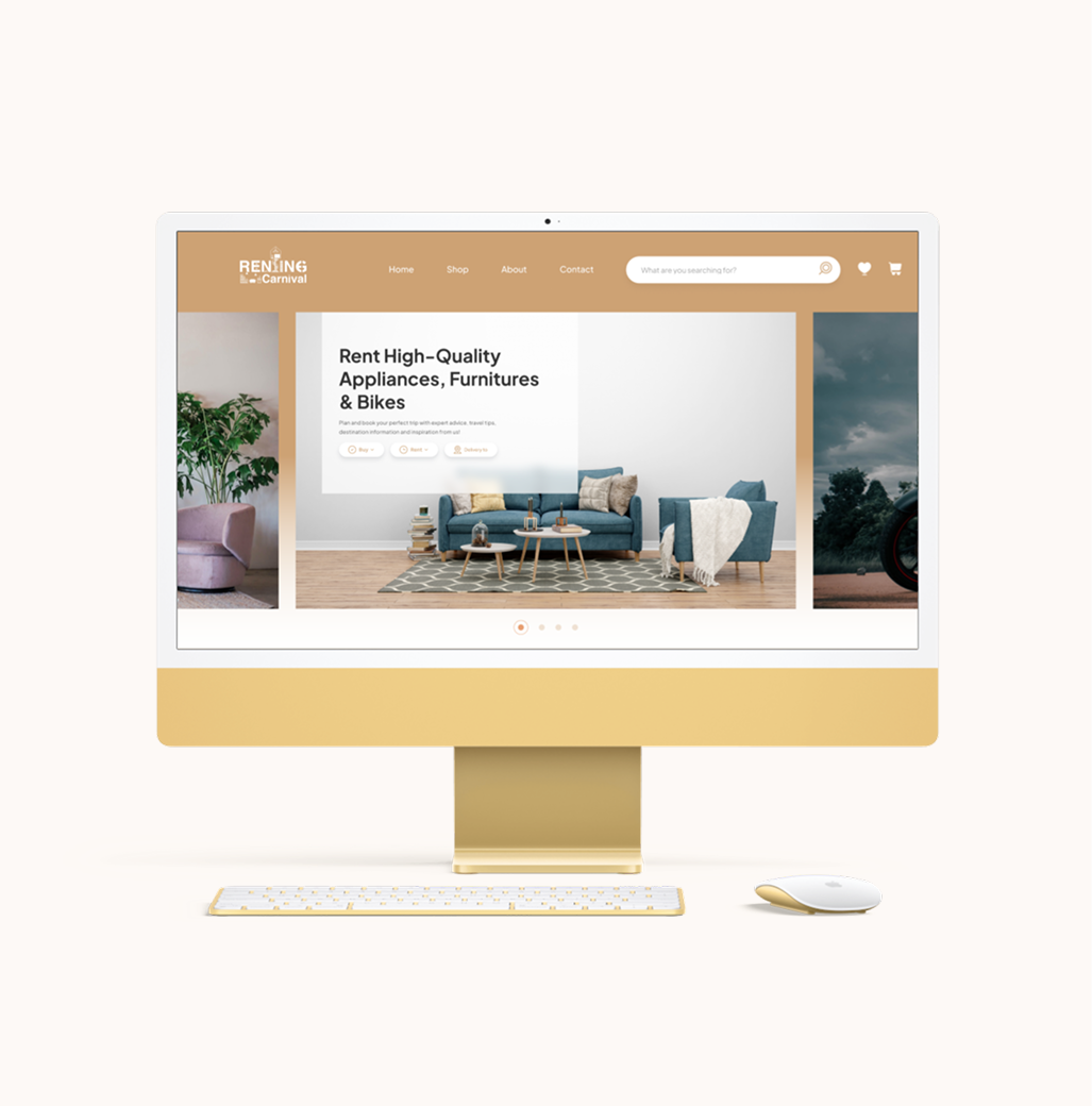 Renting Carnival – UI/UX Design for a Furniture & Appliance Rent adobe adobeillustrator adobephotoshop app branding design figma graphic design illustration logo productdesign rentingwebsite typography ui ux vector webdesign